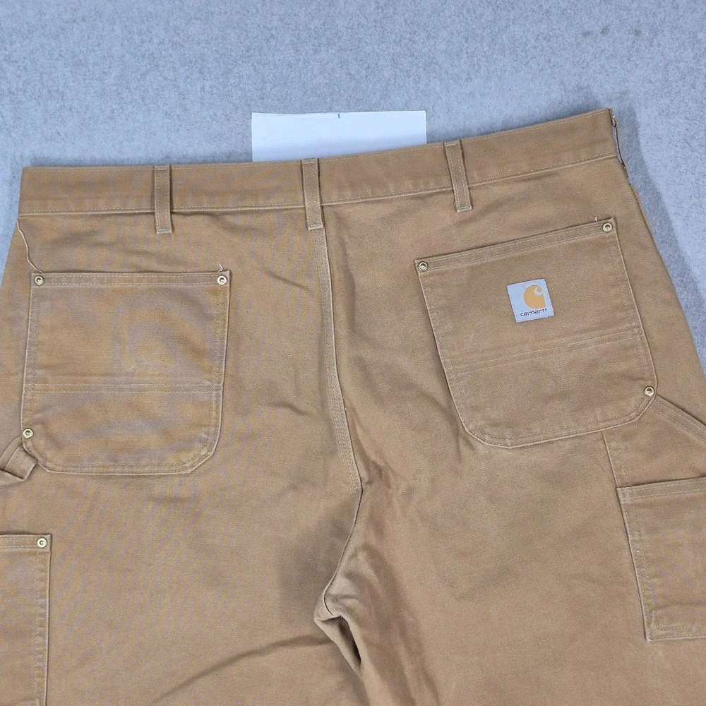 VINTAGE Carhartt Men Pants 40X30 Brown Double Knee Dungaree Made In USA READ